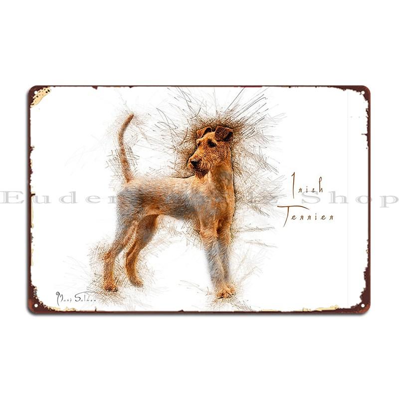 DORA Tin Sign Irish Terrier Metal Sign Create Garage Wall Decor Custom Pub Tin Sign Poster 20x30cm(7.8x11.8inch)