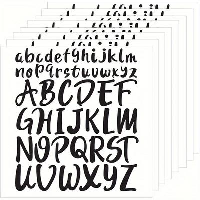 6 listů 312 ks samolepících samolepek s abecedou Vodotěsné vinylové obtisky na dopisy pro scrapbooking poštovní schránky plakátů