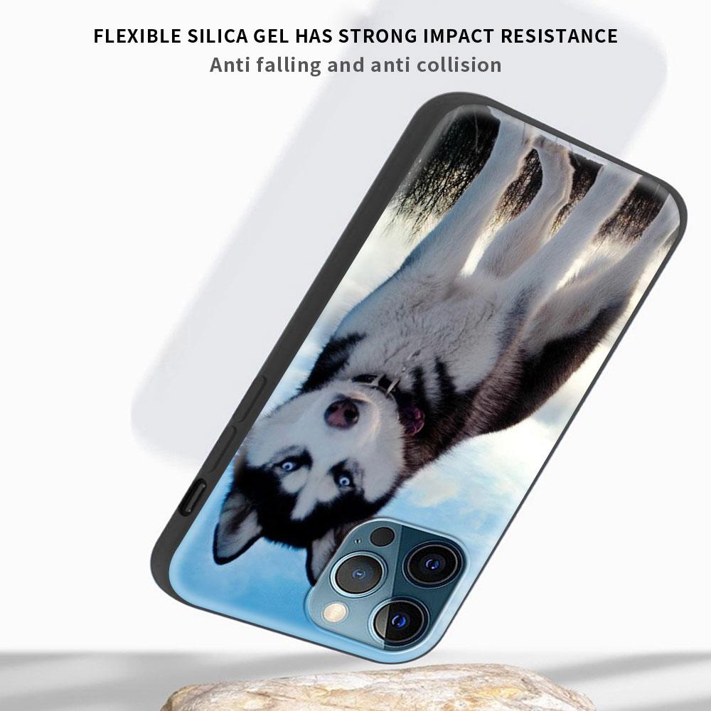 Alaskan Husky Dog Cute Puppy Luxury Phone Case For iPhone 13 15 14 12 11 Pro MAX XR X SE XS 7 8 Plus Silicone Black Matte Cover