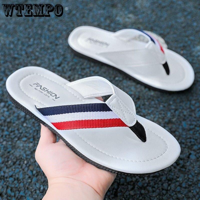WTEMPO Summer Men's Flip-flops Outdoor Soft-soled Thick-soled Lightweight Slides Indoor Non-slip Slipper Beach Shoes