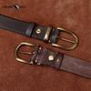 Módní Osobnost Pravá Kůže Pás Retro Kolíčková Spona Ležérní Univerzální Kalhotový Pás