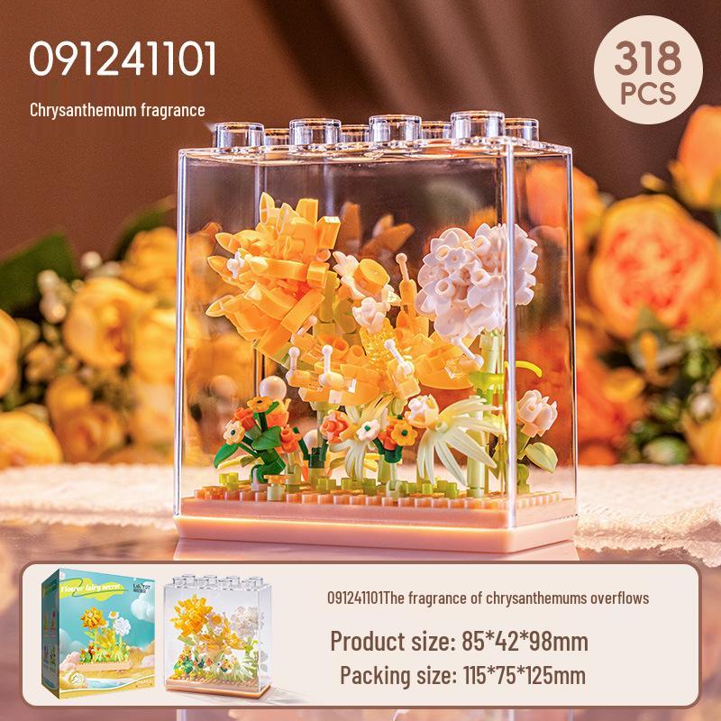 Sakura Treehouse Building Set with Dust Cover - Compatible Toy Blocks Bouquet for Kids, Perfect Arbor Day Gift