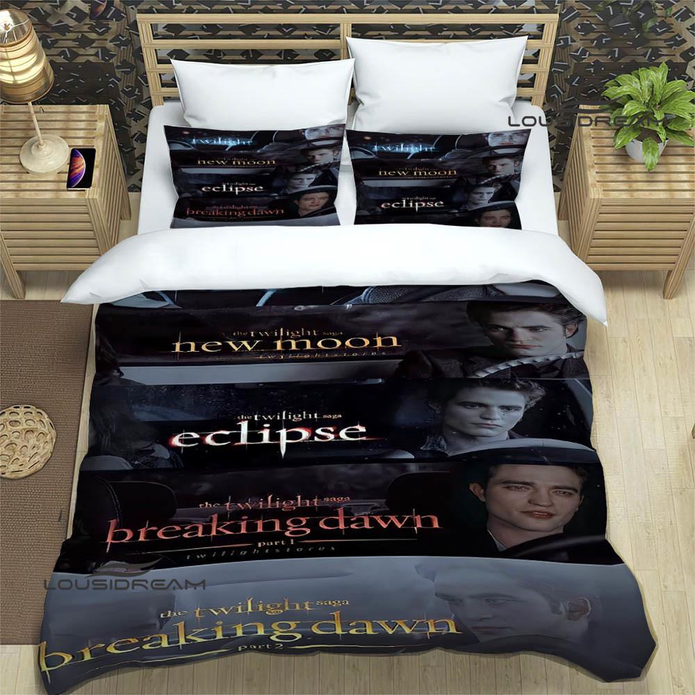 Die Twilight Saga bedruckte Bettwäsche-Sets exquisites Bettwaren-Set Bettbezug Steppbett-Set Bettwäsche-Set Luxuriöses Geburtstagsgeschenk
