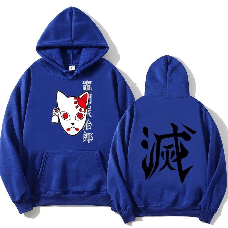 Anime Demon Slayer sweter Streetwear unisex Tanjiro Kamado kostium bluzy Harajuku Demon Slayer Kimetsu No Yaiba Sudadera