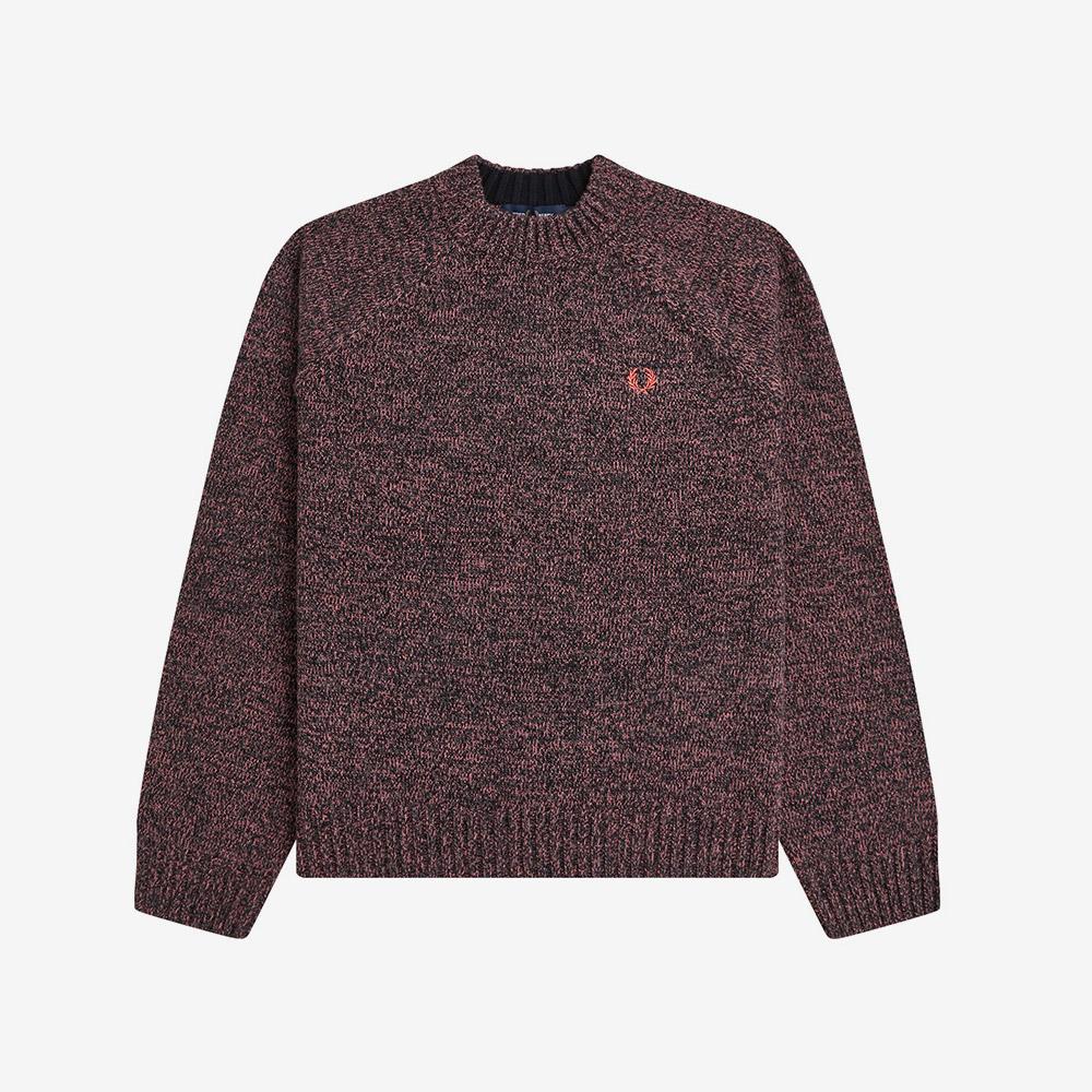 FRED PERRY [Womens] Twisted Horse Mock Neck Knit - Flamingo Tan/Anchor Grey/Black Afpf2531133-73A