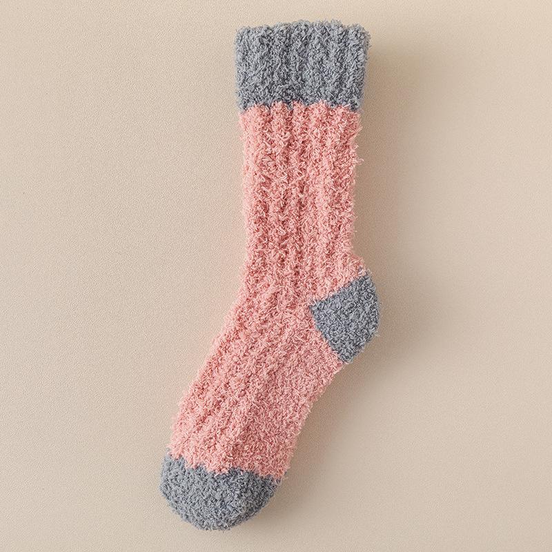 Coral Velvet Socks for Women Autumn Winter Extra Thick Warm Mid-tube Floor Socks Wool Circle Plus Velvet Sleeping Month Sleeping Socks