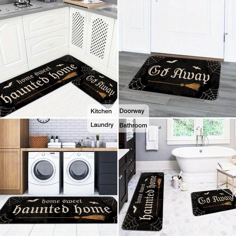 1PC Halloween skull Kitchen Rug Non-Slip Door Mat Pop design Bathroom Rug Bath Mat Carpet for Home Sink Laundry Decor