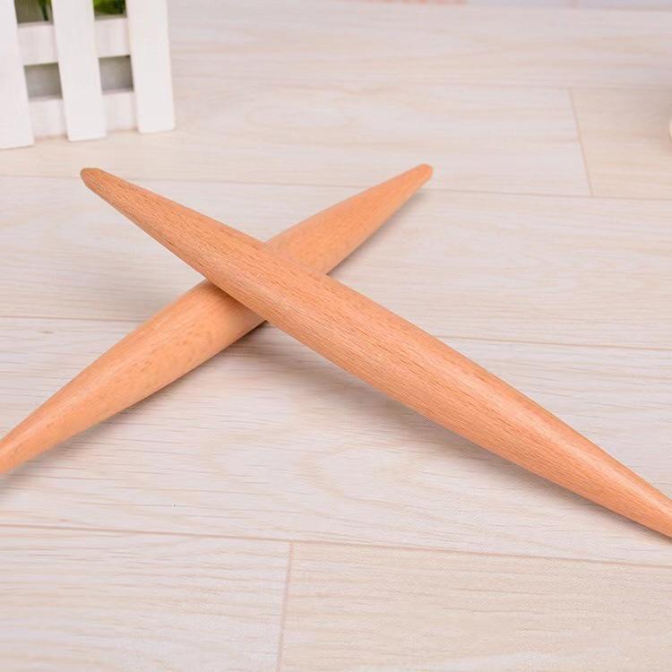 30cm Double-Ended Solid Wood Rolling Pin for Dumplings and Baking 30cm Double-Pointed Rolling Pin светло-коричневого