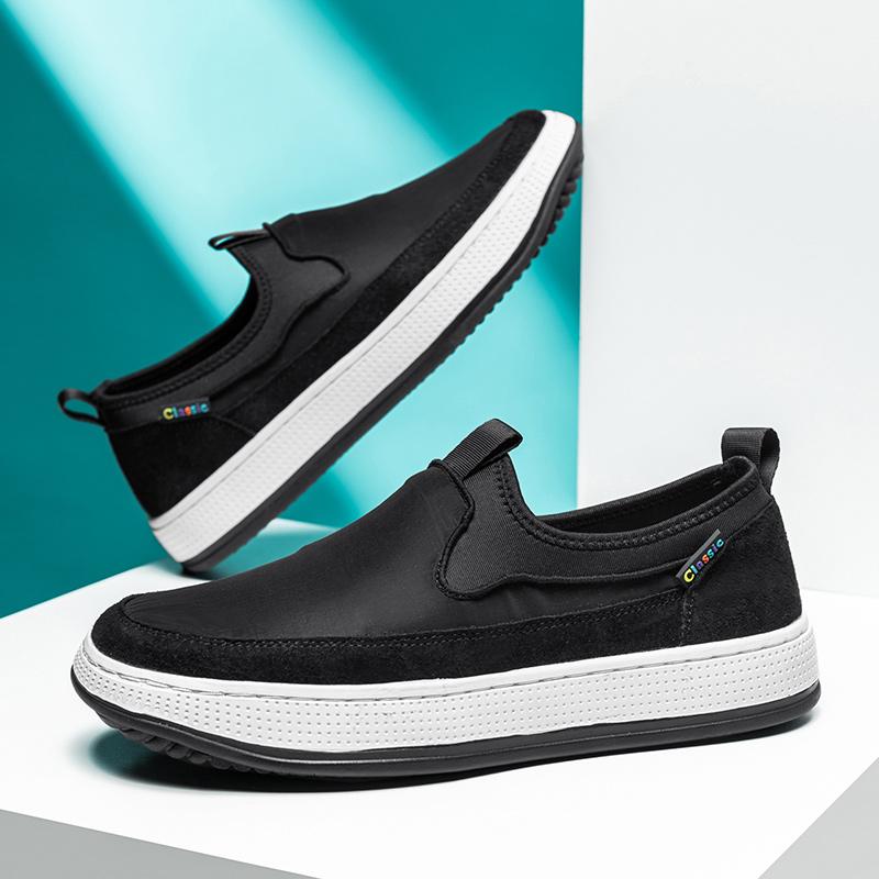 Fashion Retro Style Men Casual Shoes Slip On Canvas Loafers Comfortable Walking Flats Man Non Slip Soft Moccasins Summer Driving Shoes