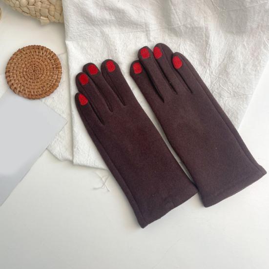 Women Warm Gloves Winter Touchscreen Gloves with Colored Nails Windproof Thermal Gloves for Running Errands Cycling Driving