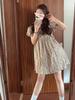 Retro Square Collar Floral Dress Women's Summer New Small Fresh and Thin Age-reducing Platycodon Doll Skirt