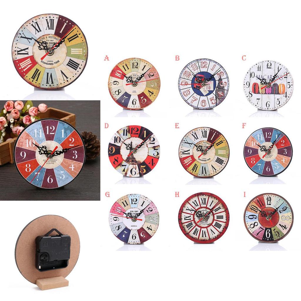 Elegant Retro Round Wooden Wall Clock With Wine Fruit Bread Design For Home Office Bar