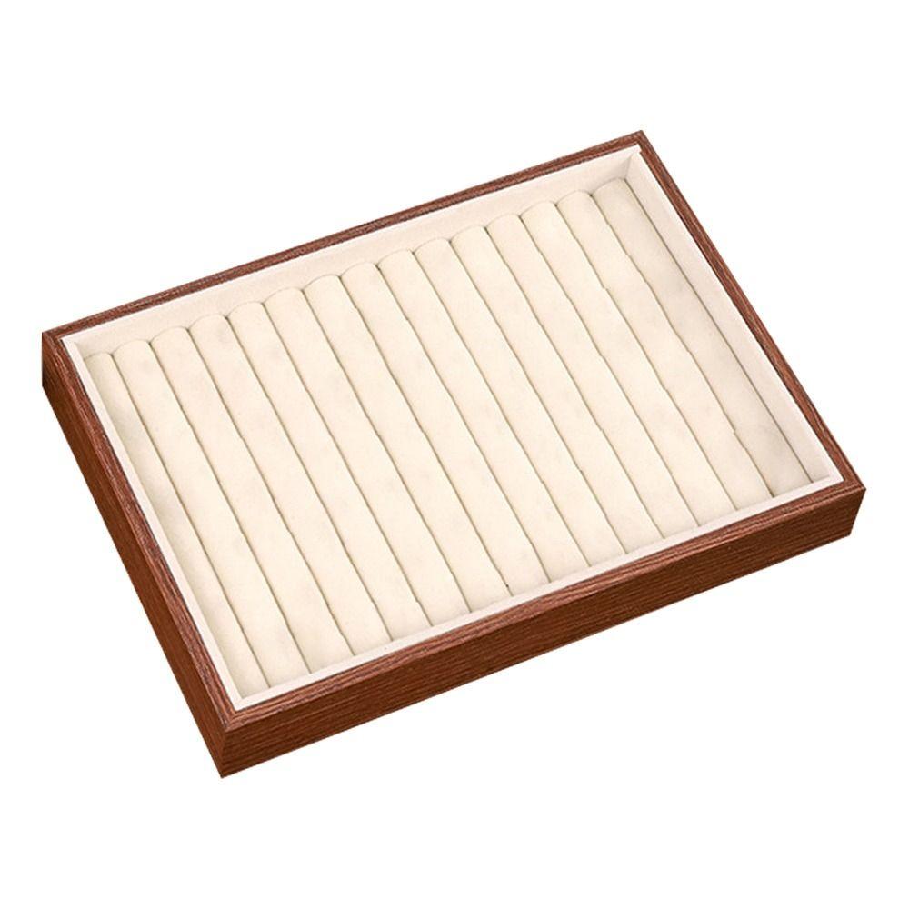 Large Capacity Wood Grain Jewelry Tray Small Size Stackable Jewelry Boxes  Earrings Organizer