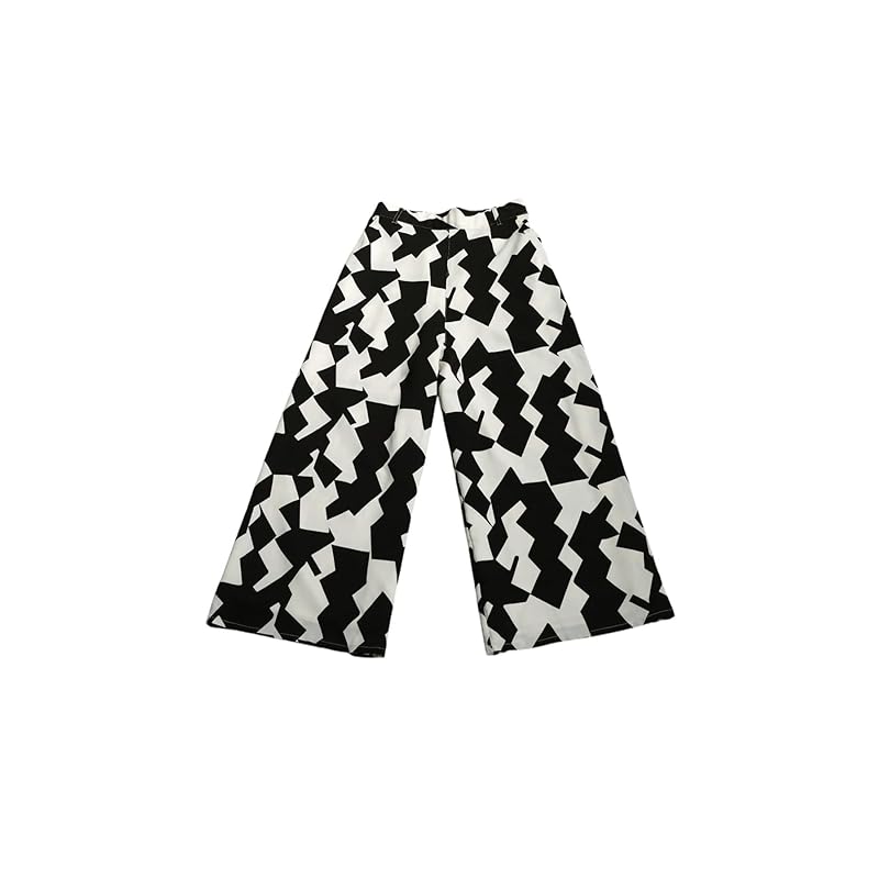 [antiqua] [Antica] Monotone Pattern Pants Ladies Bottoms PO-00189 Large 05 Black X White