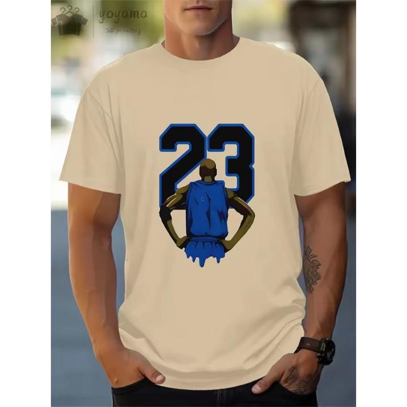Sommar 3D-tryck Kläder Herr Grafiska T-shirts Herr Sommarkläder Oversized T-shirt Man Kortärmad T-shirt 23 Randig Design Jersey Toppar