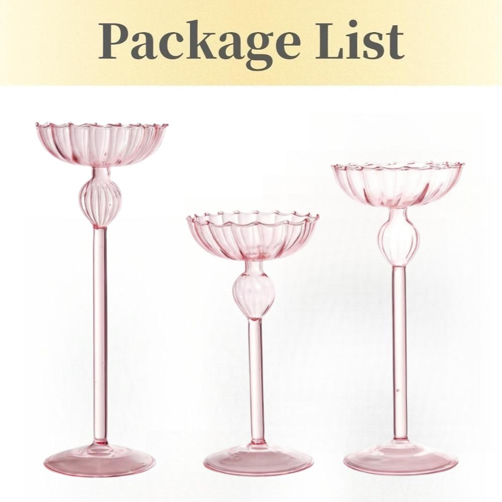 Romantic Transparent Glass Candlestick Holder European Candlelight Dinner Candlestick Home Decoration Ornament Wedding Supplies