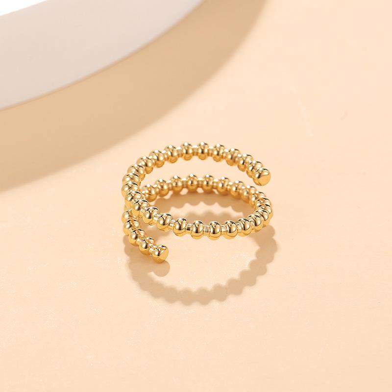 Gold Stainless Steel Women's Trendy Open Index Finger Ring