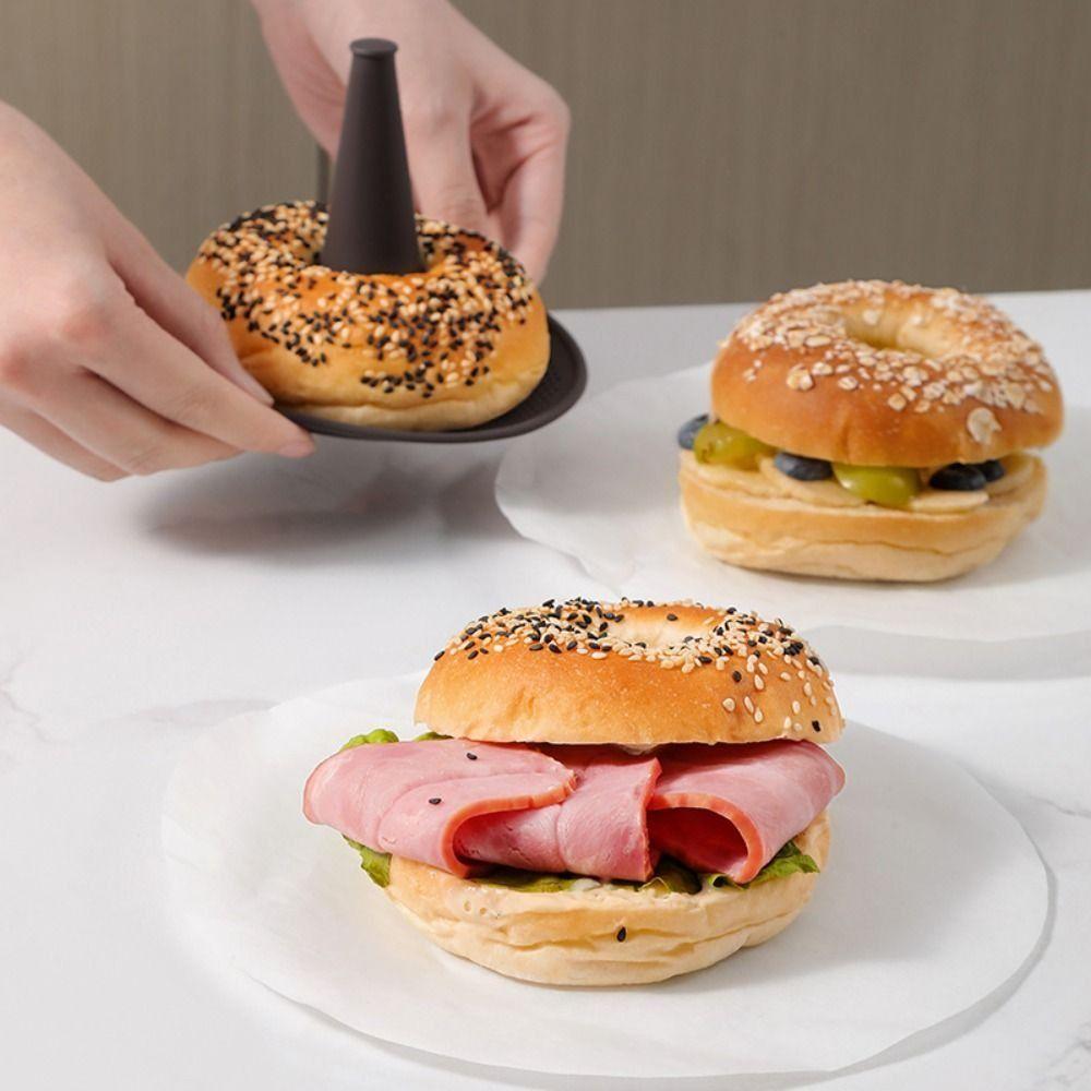 6Pcs Coffee Silicone Donut Mold Conical Shape Bread Mold for Baking Bagel Pans Set Donut