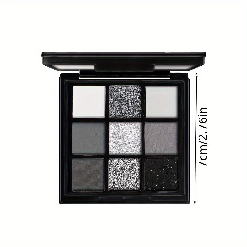 Палитра теней для век Smoky Eyeshadow Palette 9 цветов Темно-серая палитра для макияжа Smokey Makeup Matte Shimmer Glitter High Pigmented Eye Shadow для музыкального фестиваля на Хэллоуин