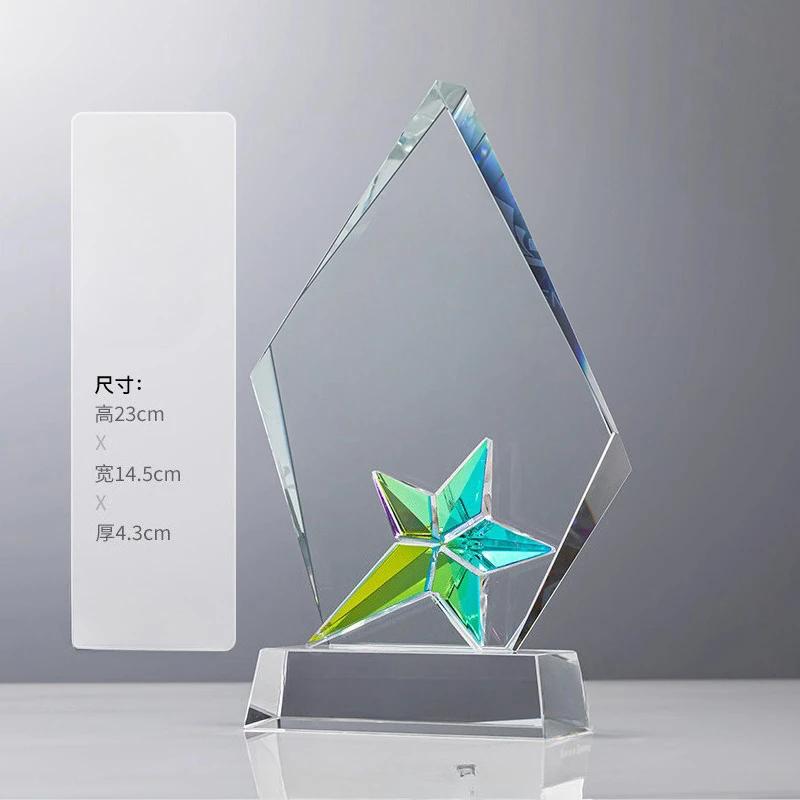 

Customized Colored Glaze Crystal Trophy, Competition Award Annual Meeting Souvenir, Home Decoration Outstanding Staff Medal, 1Pc