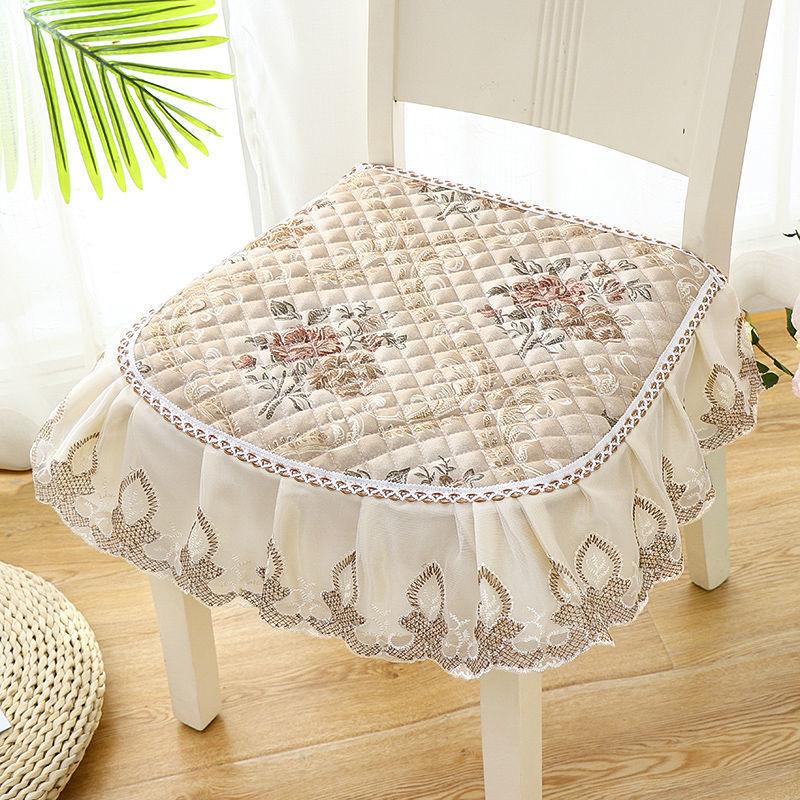 1pcs Fashion Household Anti-slip Stool Cushion Modern Simple Style Four Seasons Universal Lace Sitting Pad Living Room Decoration Dining Chair Mats
