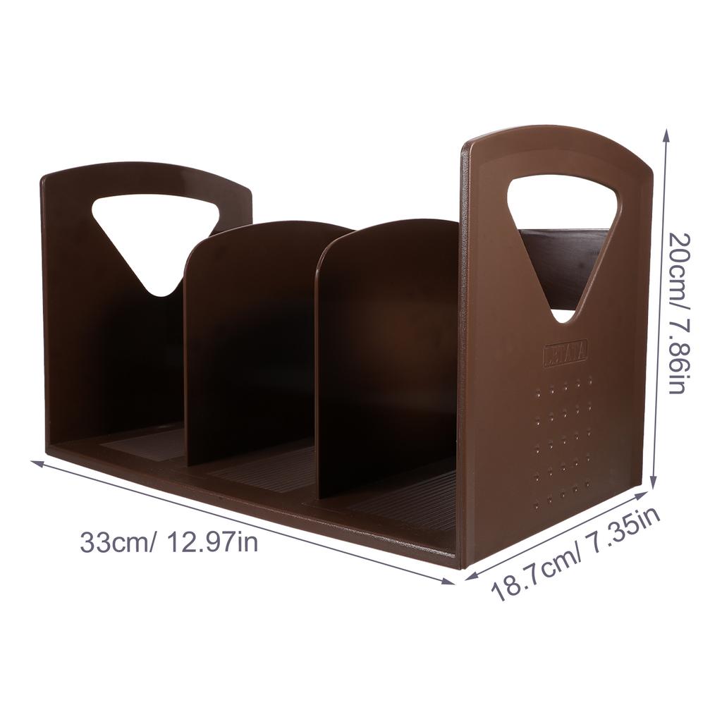 Large Size Three Grid Book Rack Portable Desktop Organizer Sturdy Smooth Surface for Office School Home Practical Bookshelf