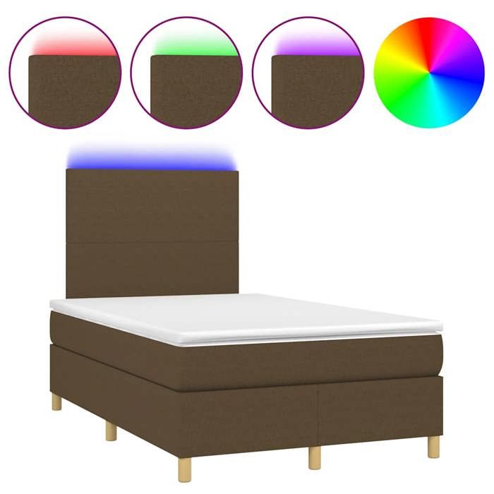VidaXL Sommier à lattes de Lit avec Matelas et LED, Lit Rembourré, Lit Double, Lit Adulte de Chambre à Coucher Intérieur, 3270235