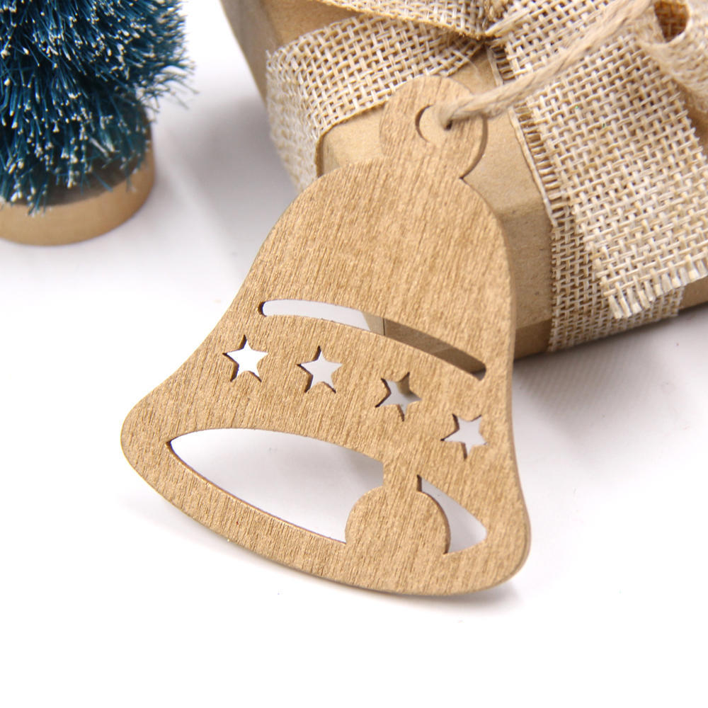 10PCS DIY Christmas Snowflakes&Deer&Tree Wooden Pendants Ornaments  Christmas Party Decorations Xmas Tree Ornaments Kids Gifts