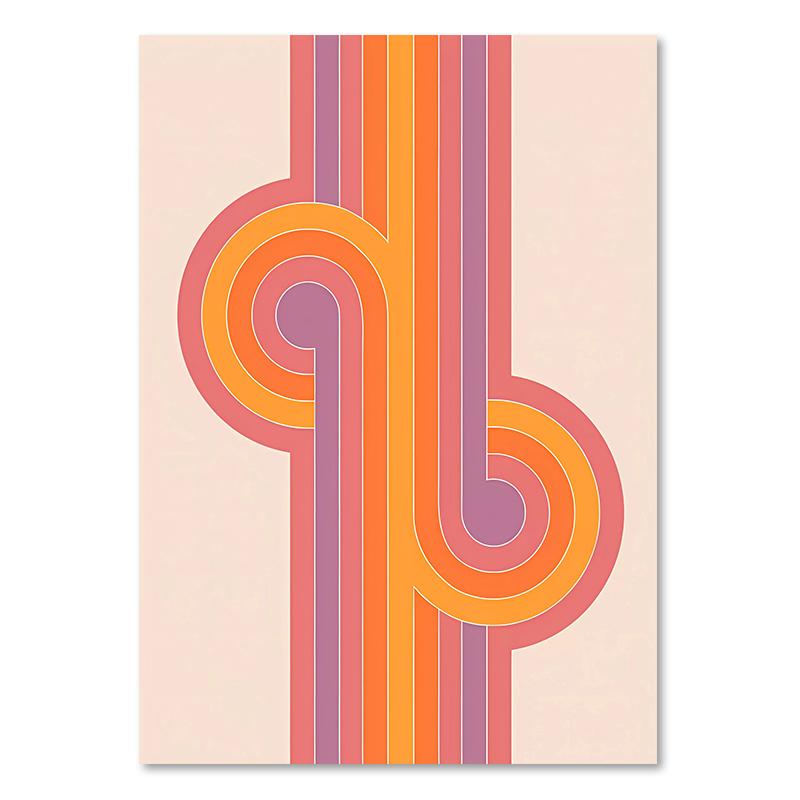Retro Stripes Art Prints Sunset Lip Rainbow Flower Butterfly Boho Poster Canvas Painting Wall Pictures For Living Room Decor