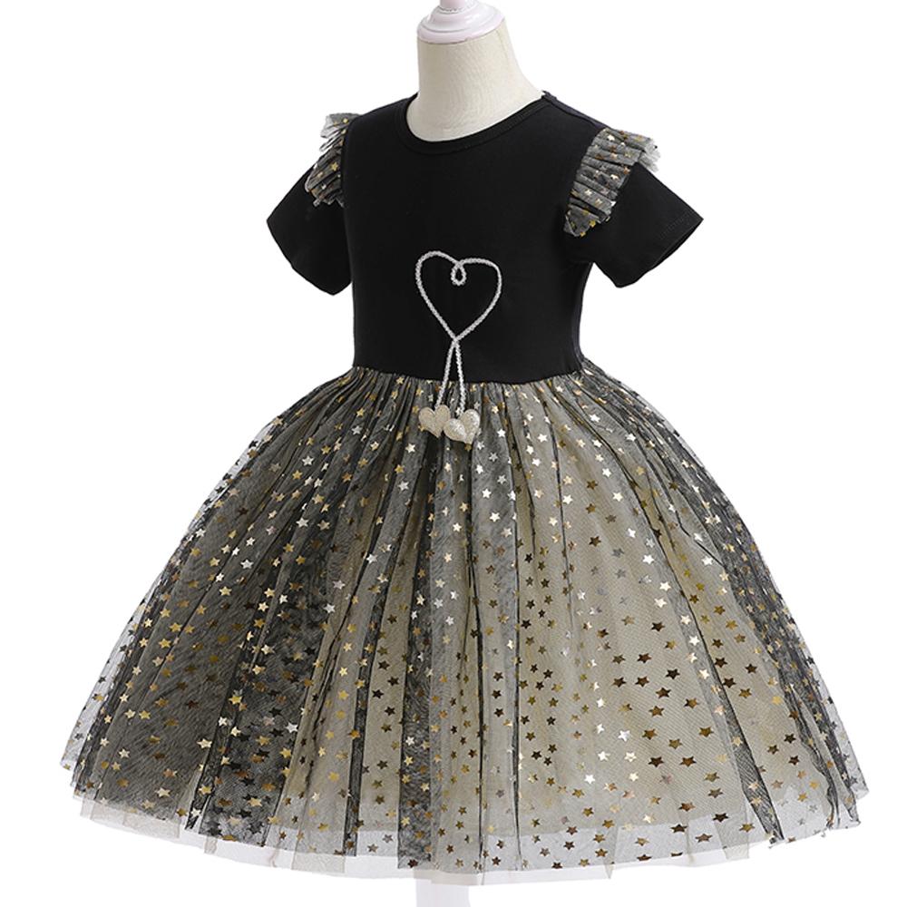 

Платья для девочек с блестками, черные повседневные детские праздничные платья для девочек, детское летнее тюлевое платье принцессы для выпускного вечера, платья на день рождения