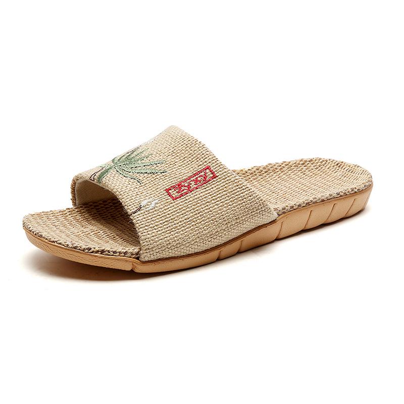 Summer Linen Embroidered Non-Slip Slippers for Men & Women