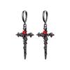 Women's Autumn/Winter Red Cross Rose Heart Earrings: Hoops, Studs & Dangles