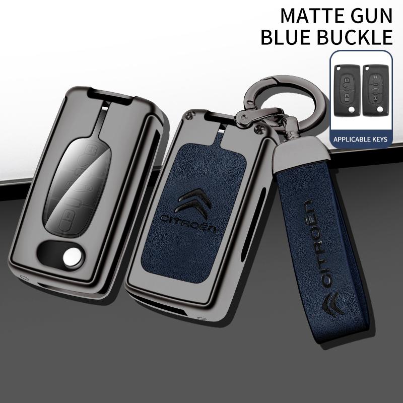 

Zinc Alloy Leather Car Flip Remote Key Case Cover Protector Shell Fob durable For Citroen Xsara Picasso C5 C6 C8 Accessories