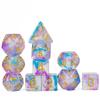 Cusdie 11Pcs Swirl DND Dice Double-colors D&D Dice Set D4 D6 D8 D10 D% D12 D20 Polyhedral Dice for Role Playing Game Table Games