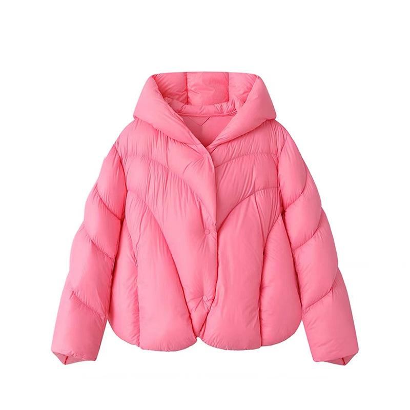 Irregular cape down jacket women's short 2025 winter new thickened white duck down puff hooded bread jacket