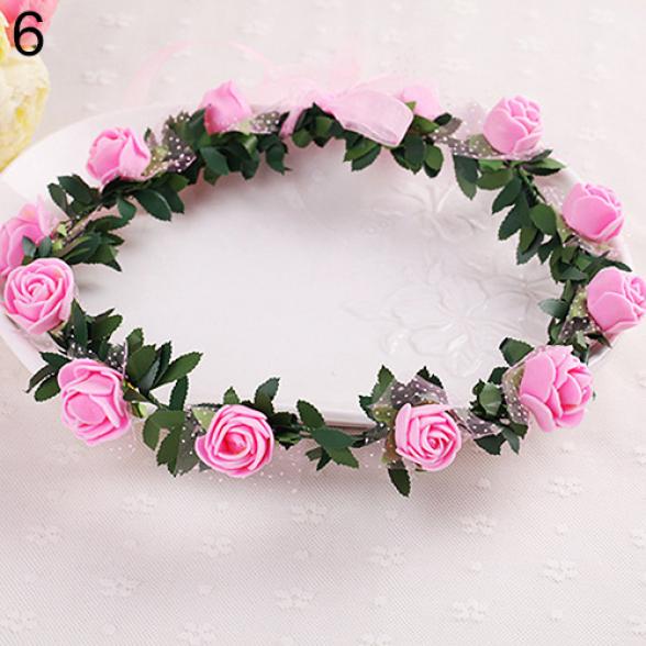 Orion Rose Flower Crown Headband Wreath Party Wedding Bridal Garland Hairband Headwear