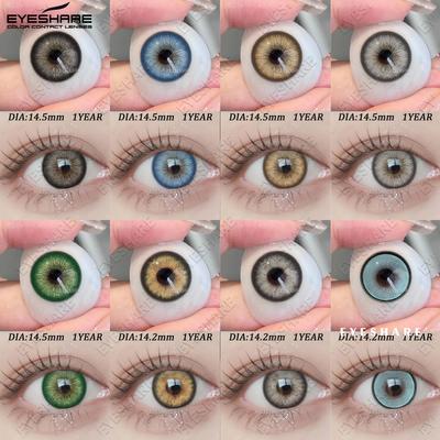 Color Contact Lenses 1 Pair/Year Black Natural Contact Lenses Blue Stylish and Comfortable Contact Lenses Green Eye Makeup Color Lenses