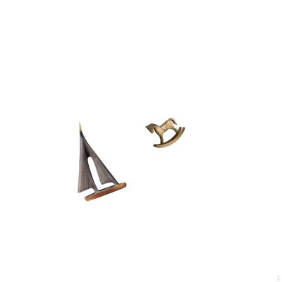 Sailing Sculpture Rustic Sailboat Rocking Boat Figurine Decorative Model Ornament for Home Room