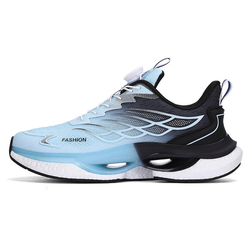 2024 Men's Summer Rotating Button Running Sneakers with Breathable Thick-Soled Popcorn Cushioning