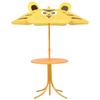 VidaXL Jeu de bistro avec parasol pour enfants 3 pcs Jaune