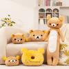 Kawaii Rilakkuma Long Plush Pillow Toy Cute Soft Baby Bear Car Neck Support Stuffed Cushion Doll For Kids Room Decor Xmas Gift