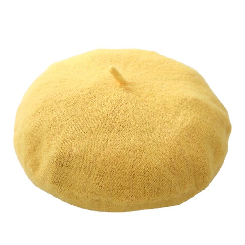 

Женская шапка осень-зима корейский шерстяной берет тыква шляпа художника шляпа модная теплая тенденция ретро шляпа One Size жёлтый