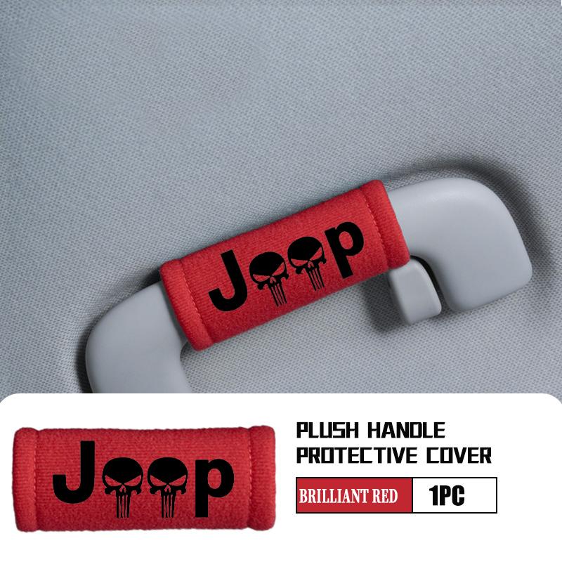 For Jeep Car Interior Suede Roof Handle Plush Protective Cover Auto Accessories Cherokee Patriot Liberty Wrangler JK JL AKX1