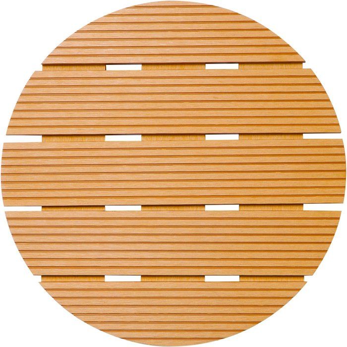 Support de pot a roulettes - NATURE - WPC - H8,6 x Ø38 cm - 4 roulettes - Bois