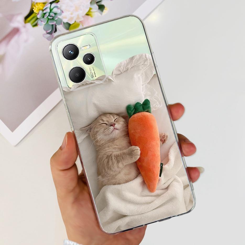 For Realme C35 Case RMX3511 Stylish Painted Cover Clear Silicone Soft Slim Phone Case For Realme C35 C 35 RealmeC35 Fundas Shell