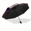 1pc Skull and Roses Automatic Opening and Closing Umbrella - Small Umbrella Suitable for Various Occasions N081