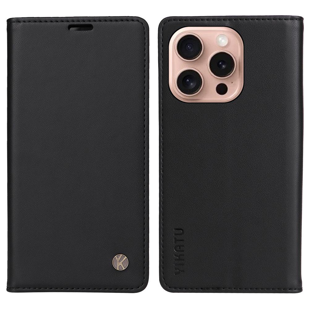 

YIKATU YK-001 For iPhone 16 Pro Protective Case PU Leather Stand Wallet Phone Cover A