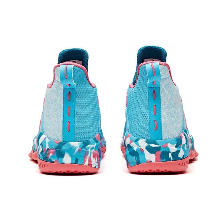 new Anta Rhomboid Shock Absorbers Slip Resistant, Abrasion Resistant, Breathable Mid Top Basketball Shoes Men's Chloro Blue