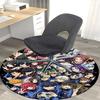 1pc Anime Characters Round Carpet - Office Chair Mat, Non-Slip Rug for Anime Lovers - Decorative Floor Covering for Home