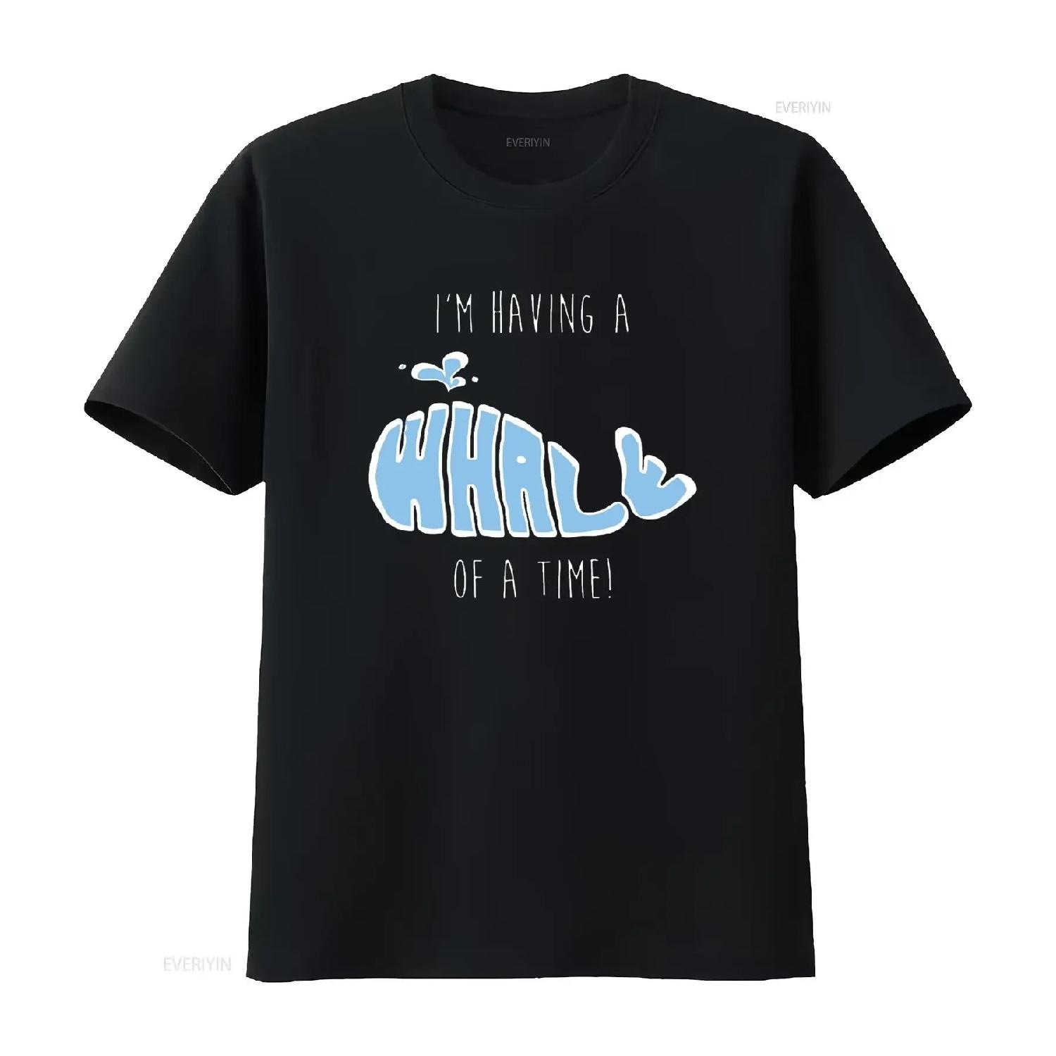 Whale Watching I M Having A Of Time T Shirt vintage Washed fashion Breathable designer clothes homme Soft Unisex Stylish S чёрный